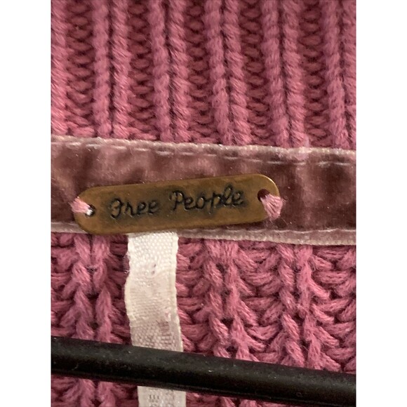 Free People Sweater Womens Size Medium Damsel Bell Sleeve Cropped Pink Oversized - Picture 12 of 16